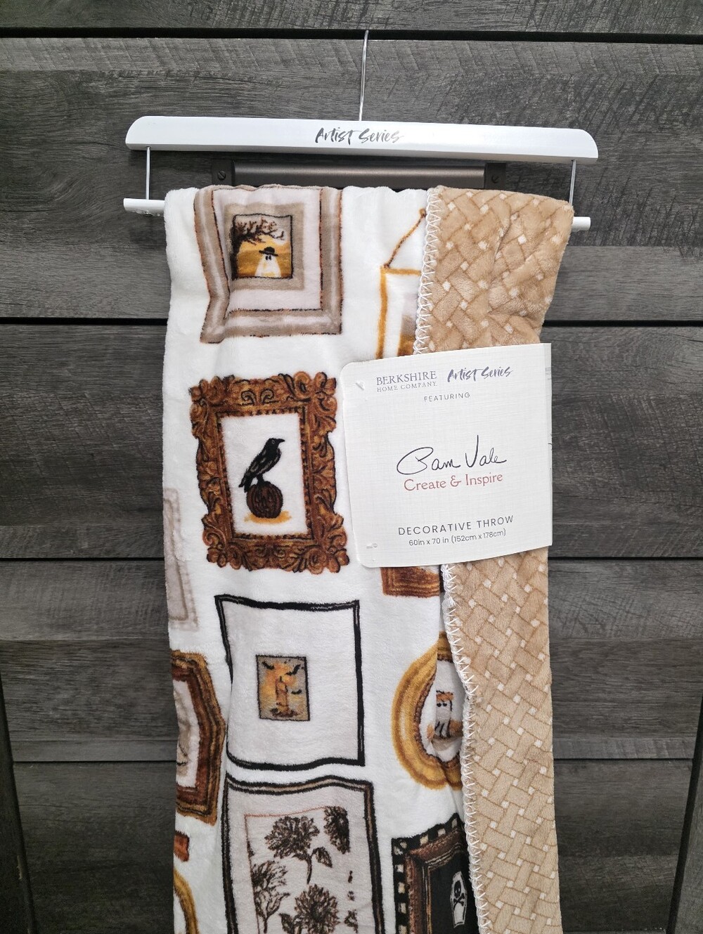 Berkshire Home Ghost Photo Frame Print Throw Blanket Halloween decor Brand New